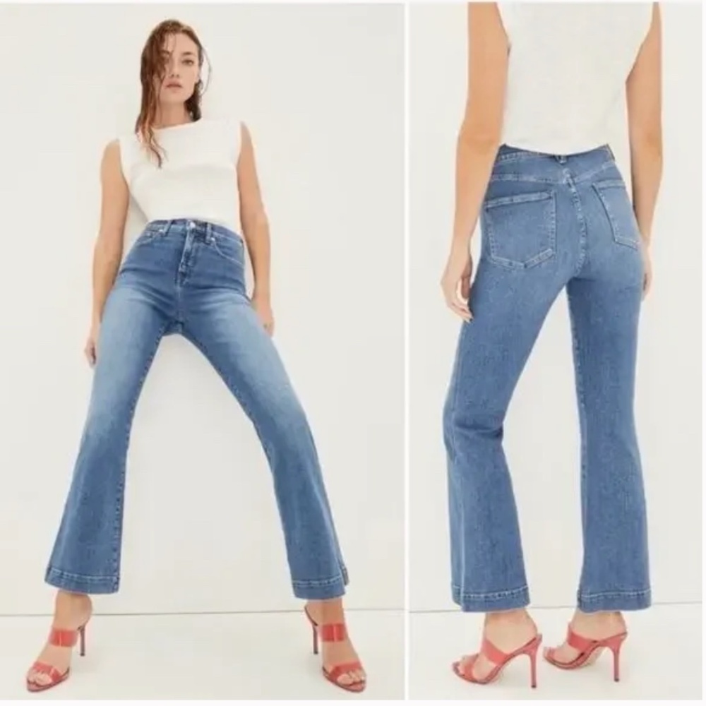 Veronica Beard Ankle Flare High Rise Jean Tide Down Wash Size 27